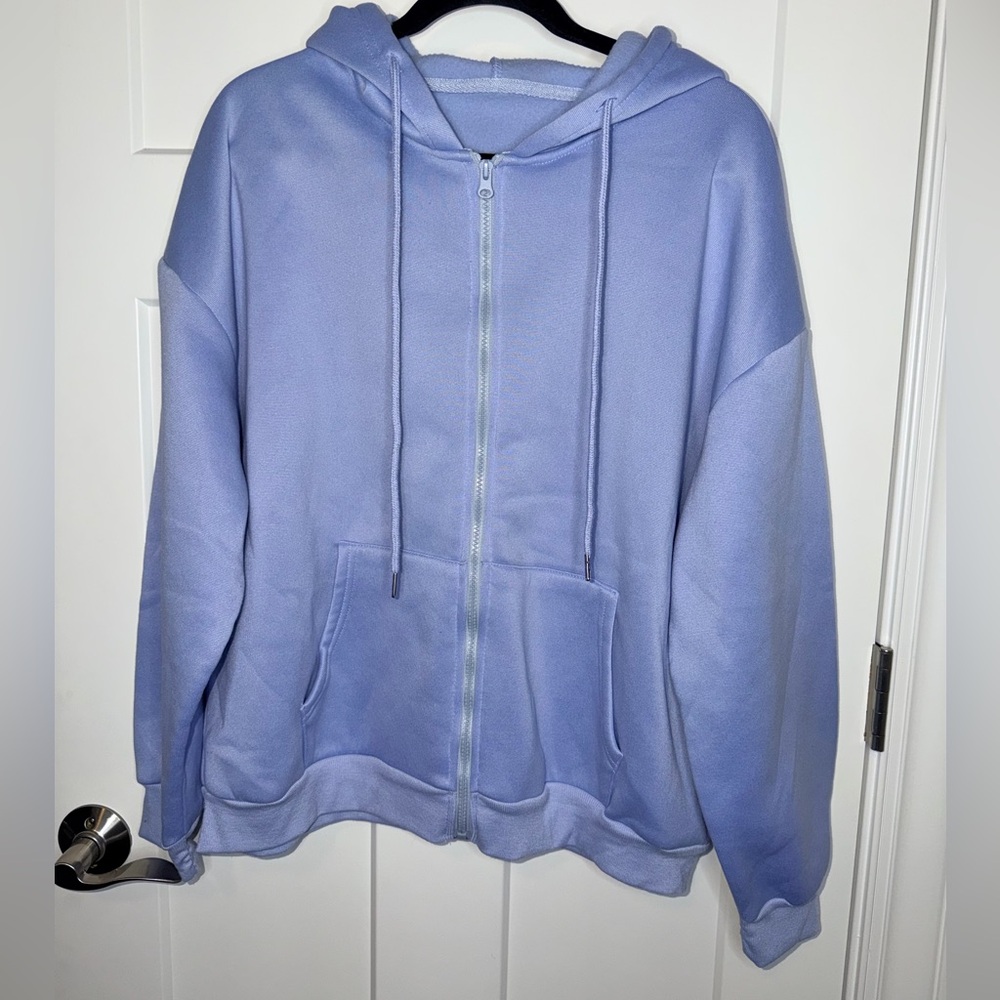 Light Blue Full Zip Hoodie